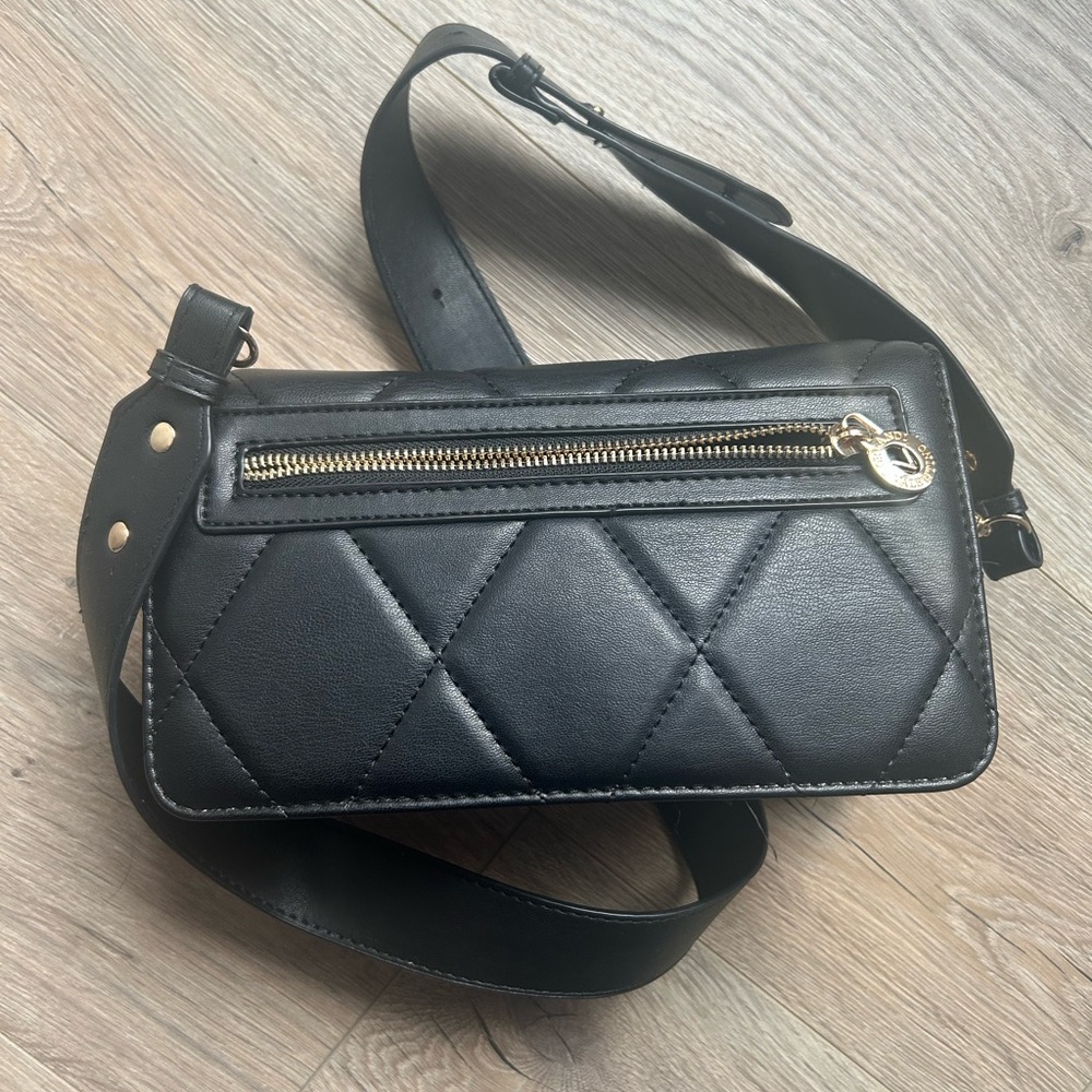 2pcs Valentino Orlandi Black Quilted Crossbody Bag + Matching Wallet Set - Picture 2 of 9
